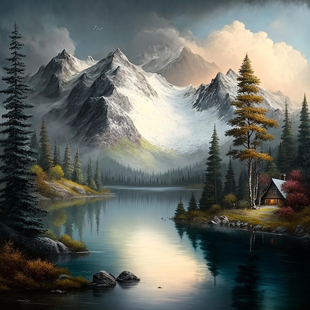 Beautiful iconic landscape art images Generative AI