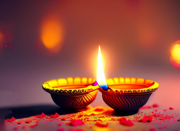 beautiful illuminating Diya background