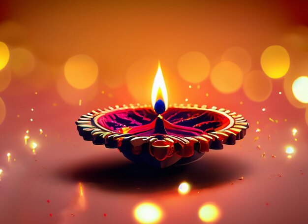 beautiful illuminating Diya background