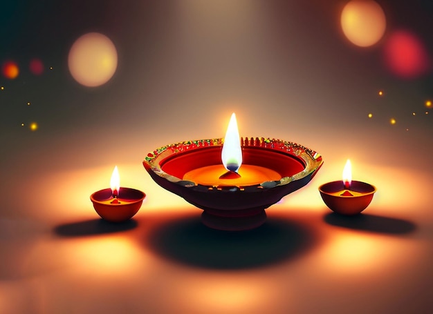 beautiful illuminating Diya background