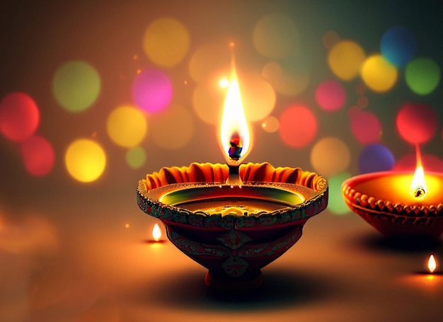 beautiful illuminating Diya background