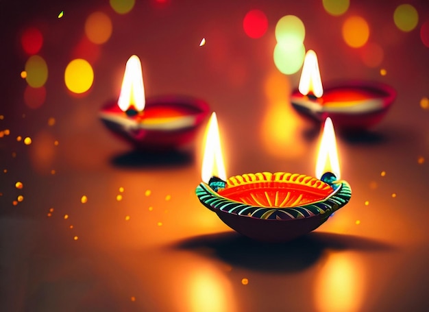 beautiful illuminating Diya background