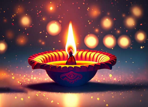 beautiful illuminating Diya background