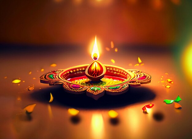 beautiful illuminating Diya background