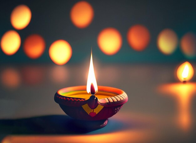 beautiful illuminating Diya background