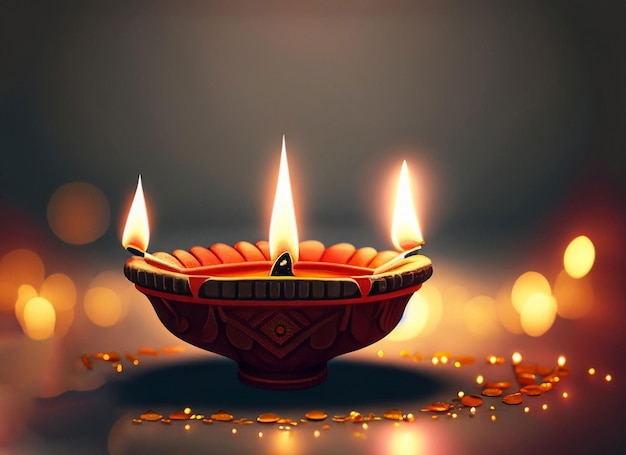 beautiful illuminating Diya background