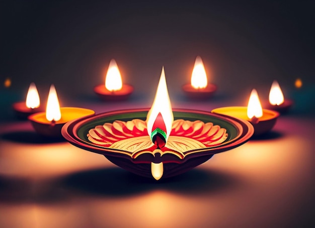 beautiful illuminating Diya background