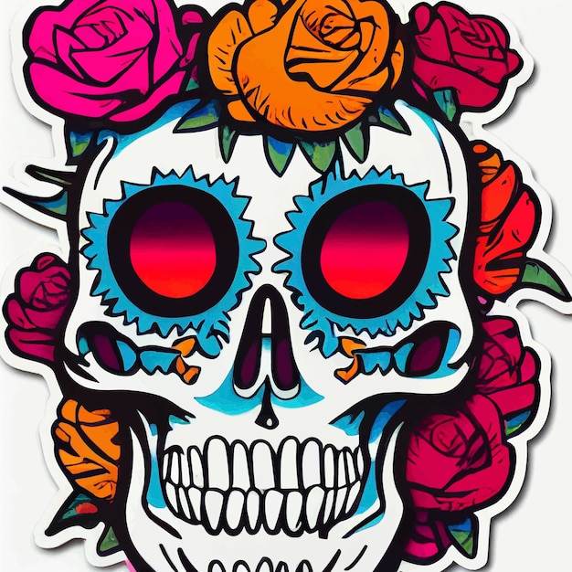 Beautiful illustration of the Day of the Dead, Mexican tradition. colorful day of the dead image.