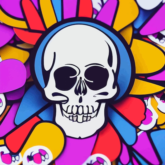 Beautiful illustration of the Day of the Dead, Mexican tradition. colorful day of the dead image.