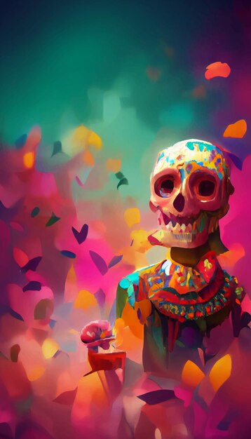 Beautiful illustration of the Day of the Dead typical altar of the day of the dead Remembrance Day