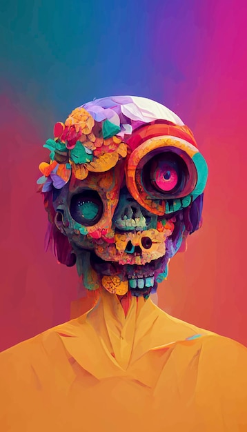 Beautiful illustration of the Day of the Dead