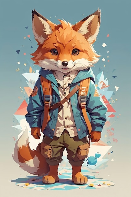 Beautiful illustration of a fox in modern clothing