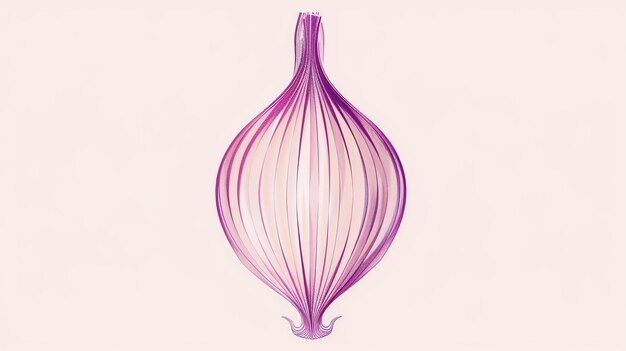 Photo a beautiful illustration of a red onion the onion is sliced in half revealing its concentric rings