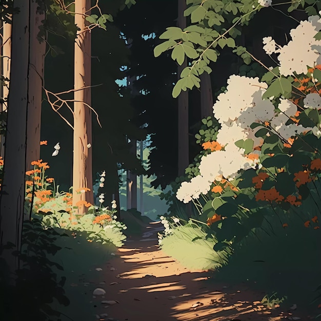 Beautiful illustration of summer forest