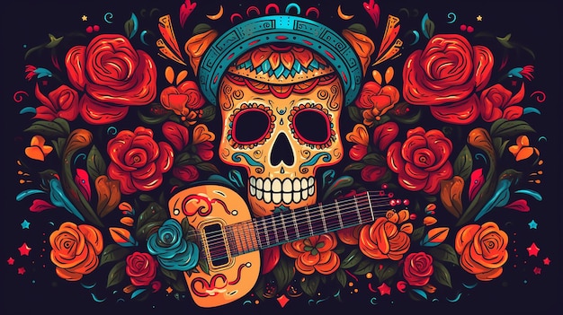 Beautiful illustration with design for Mexican holiday 5 may Cinco De Mayo Generative AI