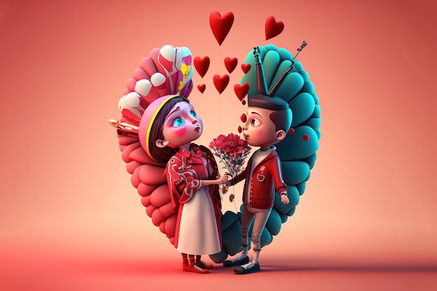 Beautiful Illustrations for Valentine's day for Valentine's Couple