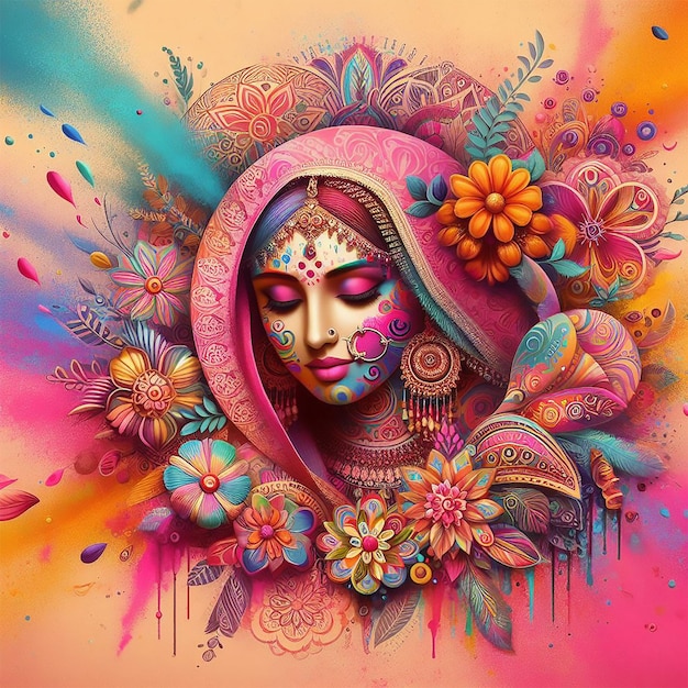 Beautiful Indian Festival Of Colours Happy Holi Concept Background