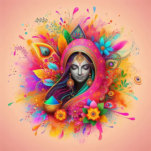 Beautiful Indian Festival Of Colours Happy Holi Concept Background