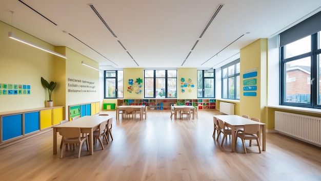 Beautiful interior design of an empty kindergarten