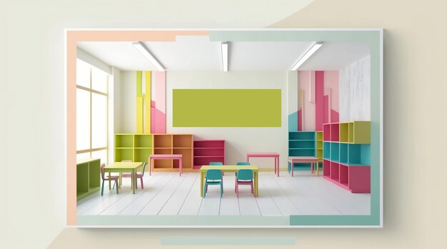 Photo beautiful interior design of kindergarten