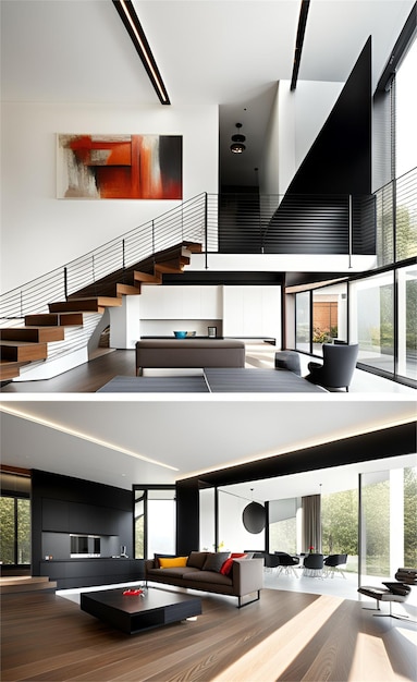 Photo beautiful interior design of modern house