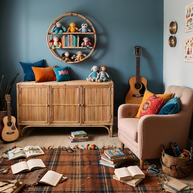 Beautiful interior of living room with sofas and table