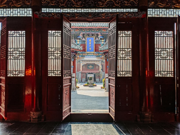 Beautiful interior of an old Chinese temple