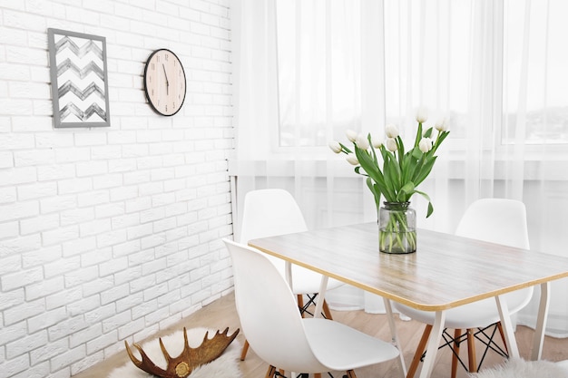 Beautiful interior with table and chairs