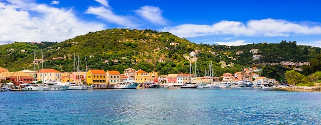 Beautiful Ionian island Paxos, view of Lakka village and bay. Greece