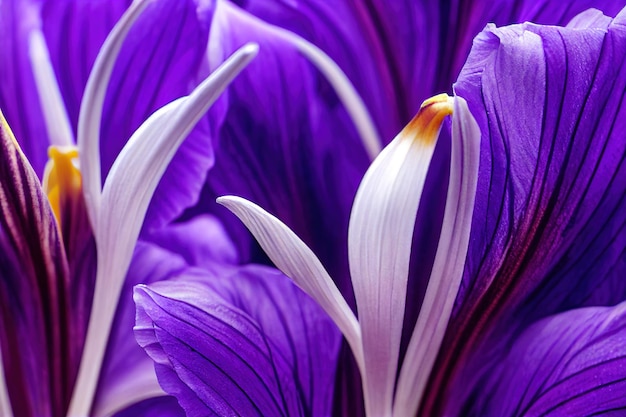 Beautiful Iris flower petals in macro approximation on light background