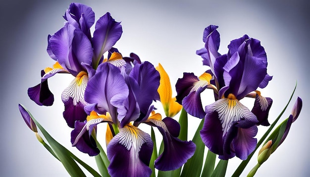 Beautiful irises flowers with a