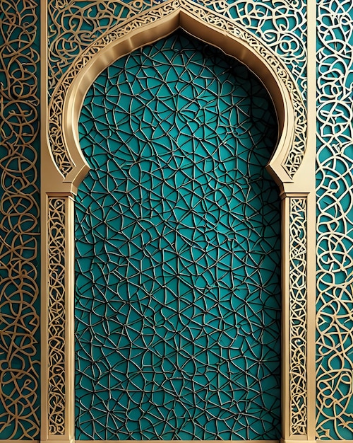 Beautiful Islamic frame with touch of gold