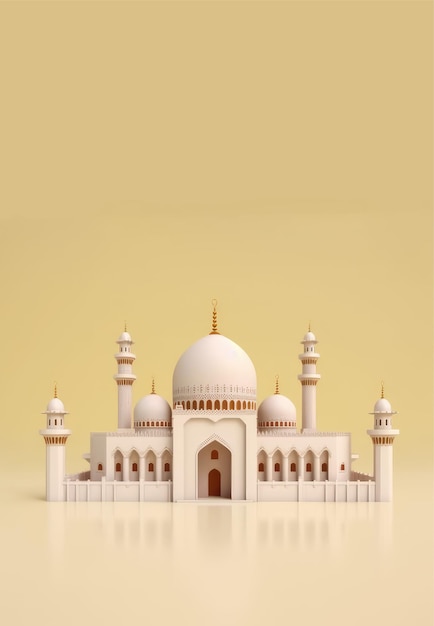 beautiful Islamic mosque vertical background with copy space Generative Ai