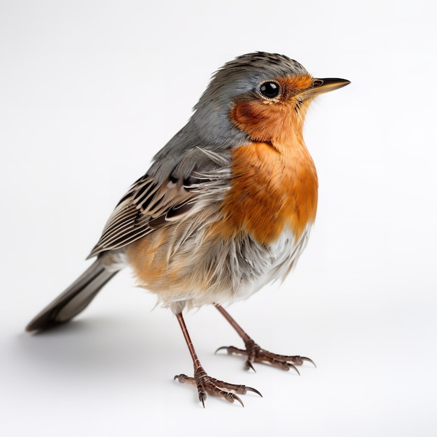 Beautiful Japanese Robin isolated on white background