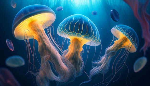 Beautiful jellyfish in its natural habitat The stunning beauty of the underwater world