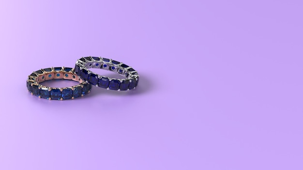 Beautiful jewelry with unique background 3d render