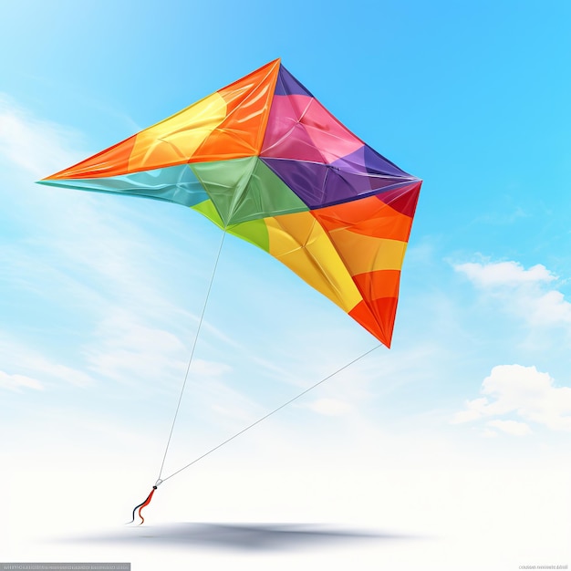 Photo beautiful kite flying isolated on sky background