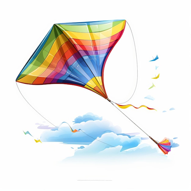 Photo beautiful kite flying isolated on sky background