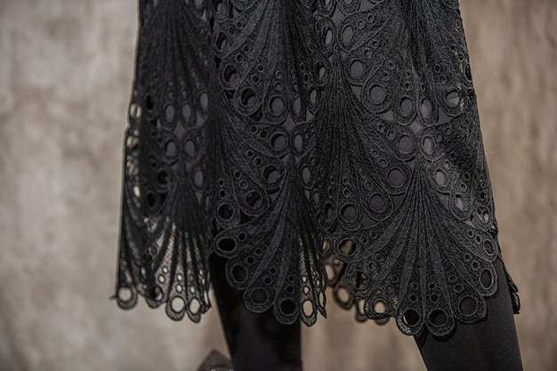 Beautiful lace Details of a lace black dress