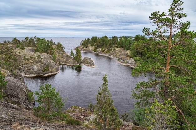 Beautiful Ladoga lake in Karelia, Russia