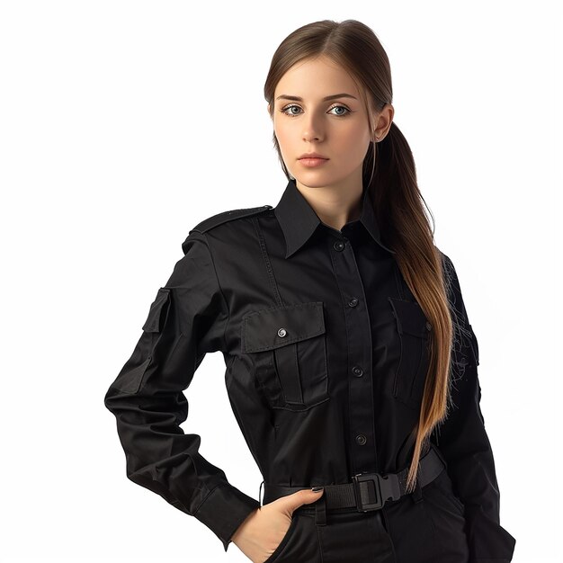 Photo beautiful lady security women on isolated