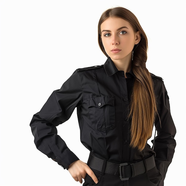 Photo beautiful lady security women on isolated