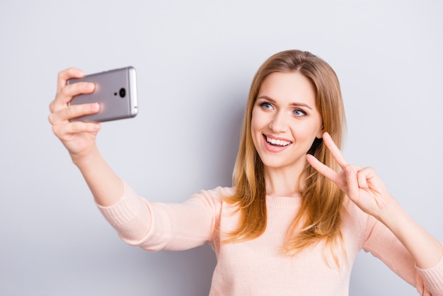 Beautiful lady using a smartphone