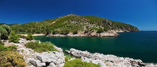 Beautiful lagoon at Thassos island, Greece