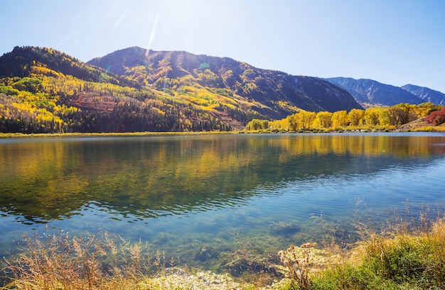 The beautiful lake in Autumn season