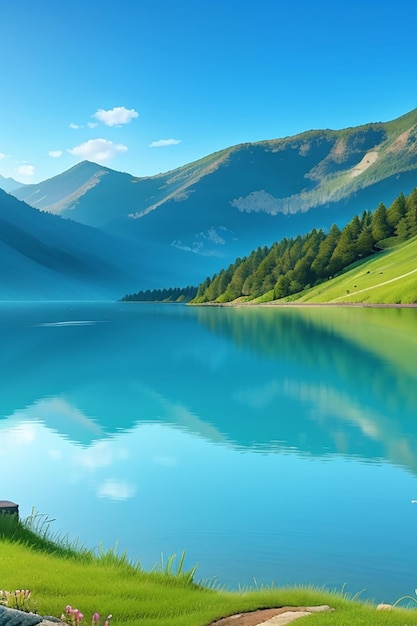 Beautiful Lake Landscape Scenery 4K 8K is free HD Wallpaper