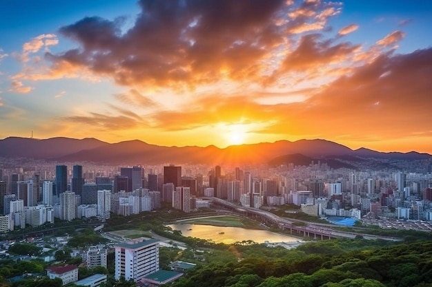 Beautiful landscape and cityscape of seoul city