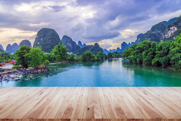 The beautiful landscape of Guilin in Yangshuo