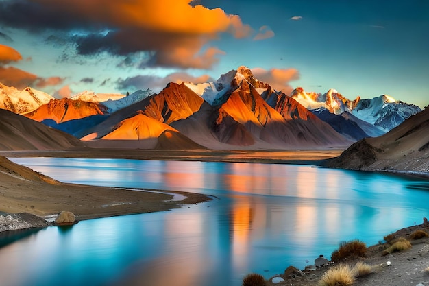 The beautiful landscape of the karakoram range is located in the karakoram range.