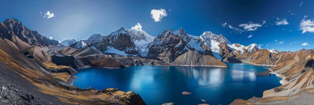 Beautiful landscape lake on the background of mountains